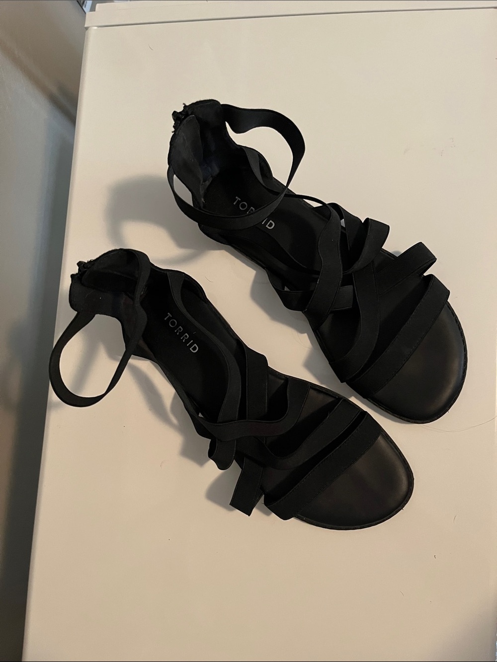 torrid Black Strappy Flat Sandals